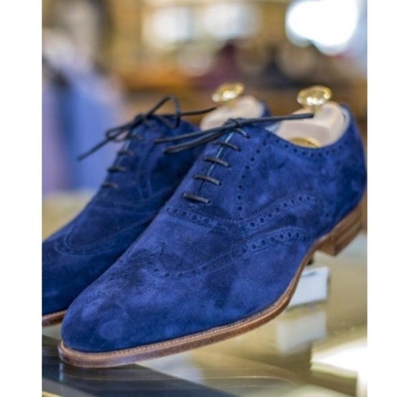 Fratelli Borgioli Other - 👞🎖️HP🎖️Borgioli men's blue suede shoes.